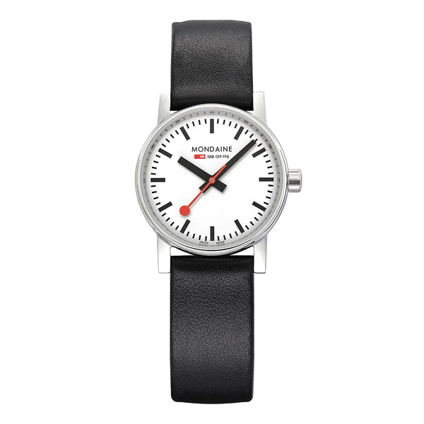 Mondaine Evo2 dameshorloge 26 mm - stationsklok in zilver 30 m waterdicht saffierglas met rode secondewijzer - meerdere varianten, zilver, armband Mondaine Evo2 dameshorloge 26 mm - stationsklok in zilver 30 m waterdicht saffierglas met rode secondewijzer - meerdere varianten, zilver, armband